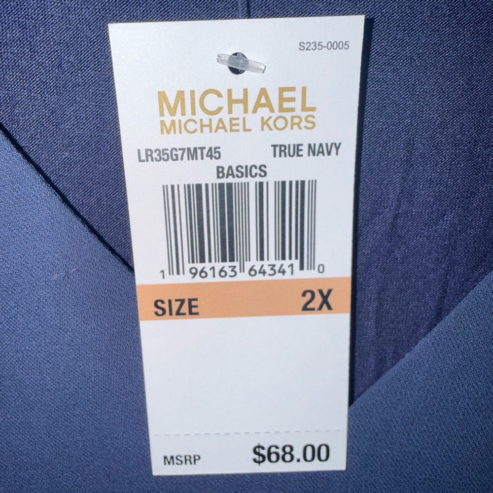Michael Michael Kors layered sleeveless blouse in NAVY SZ 2XL NWT - Picture 5 of 6